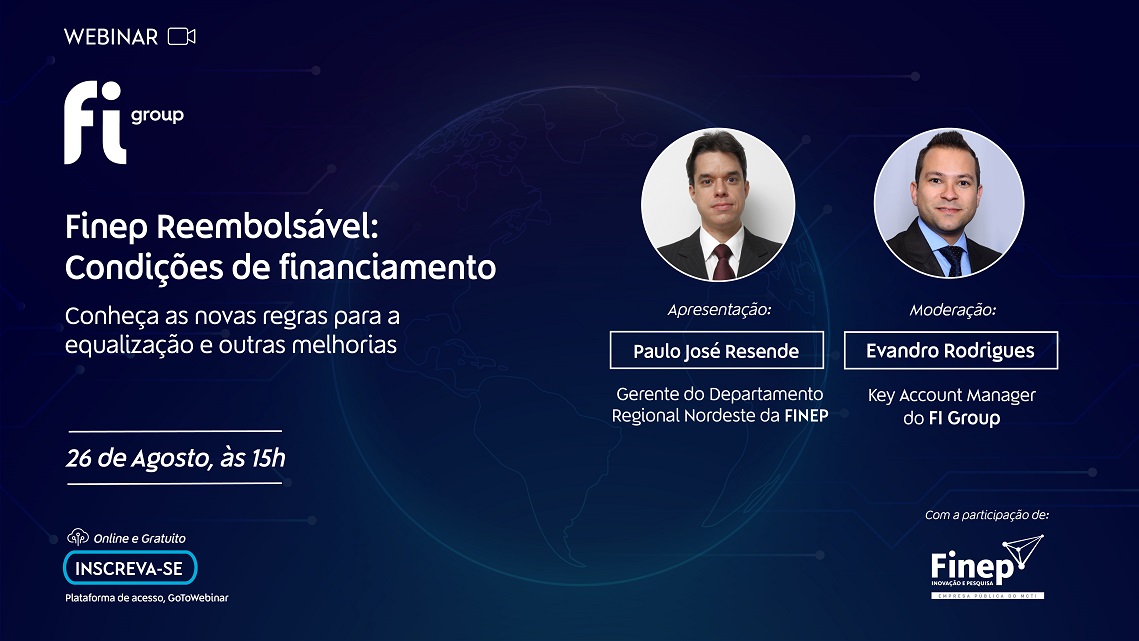 Imagem - 26/08 | Webinar Finep Reembolsável: condições de financiamento